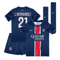 Paris Saint-Germain Lucas Hernandez #21 Hjemmedraktsett Barn 2024-25 Kortermet (+ Korte bukser)